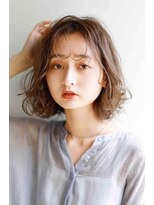 ムウ 難波(MOU) ボブクールショート前髪イメチェンピンクベージュ30代40代50代