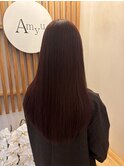 ブリーチなしワインレッド