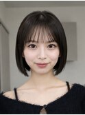 シースルー切りっぱなしナチュラルボブ