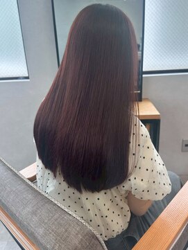 ミュラ(mulah) 暖色カラーチェリーブラウン*艶髪ストレートヘアロング/明大前