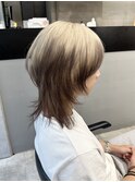 【GEEKS渋谷】中性ウルフ/デザインカラー/ホワイトブロンド