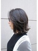 ナチュラル外はねボブパーマ☆ブルーブラック前下がりボブ