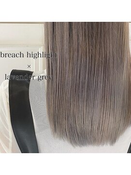 ネオリーブカフ 鶴ヶ峰店(Neolive caff) ラベンダーグレイ ハイライト ブリーチ 透明感