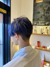 アレーズ ヘアー プロデュース(al'aise hair produce) センターパートマッシュ×ディープブルー