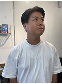 メンズ刈り上げ短髪七三分けビジネスヘアテーパーフェード