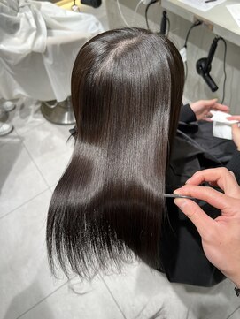 ロンドメリア 天神大名店(Lond Melia) ★くびレイヤーエモージュインナーグレージュ前髪ピンクベージュ