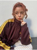 アッシュグレーボブヘアアレンジプードルパーマロングヘアセット