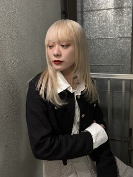 レコ 渋谷(LECO) ホワイトブロンドのぱつっとレイヤー