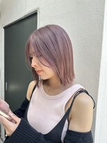 ソルトウォーター(SALT WATER)&nbsp;ピンクラベンダー　ボブ　ブリーチあり