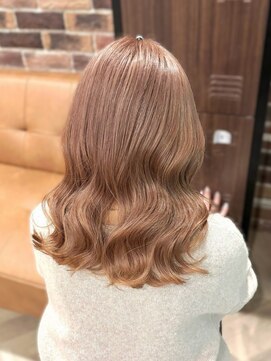 ソワバイアロマヘアー(soi by AROMA hair) ピンクベージュ/くびれヘア/セミロング/韓国っぽヘア/ハイトーン