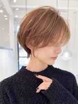 ロンドエニカ 大宮(Lond enika)&nbsp;黒髪カタログ/ショート/オリーブグレー/小顔に見せるヘア☆124