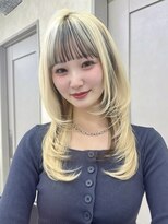 サンドレオ 新宿店(sand Leo)&nbsp;ミディアムレイヤーカット/髪質改善/韓国/前髪/新宿/ブリーチ