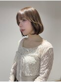 くびれボブ/顔周りカット/ヘーゼルベージュ