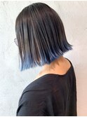 裾カラーボブ_ハイライトカラーセミウェットウェーブ_ba302773