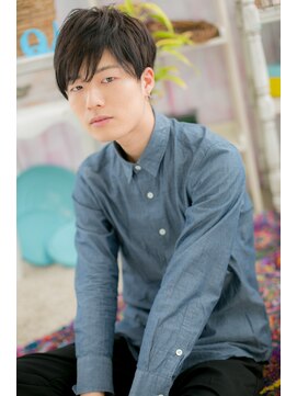 ミック 日暮里店(miq) 斜めバングで優し気…メンズサイドグラデーションb1