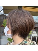 マーズソレイユラモード(mars soleil la mode) 大人可愛い30代40代50代黒髪前下がりショートボブ丸みショート1