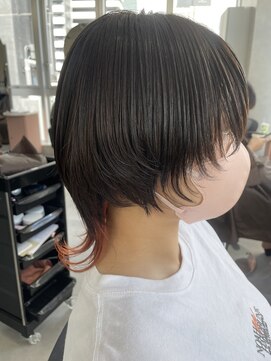 ジエクト カナウ(The Ect canow) ウルフ　オレンジカラー　インナーカラー　襟足カラー