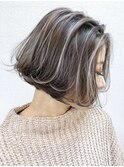 ハイライト　レイヤー ショートヘア　ボブ　くびれレイヤー 