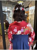 卒業式　ハーフアップ　袴着付　ヘアセット　大学生