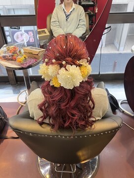 ヘアー アレス(hair ales) ハーフアレンジ　ハーフアップ　結婚式ヘア　卒業式ヘア