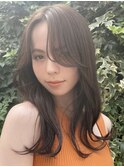 レイヤーカットハッシュカット顔まわりミディアムロング