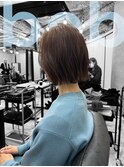 サンドベージュ×切りっぱなしボブ【田野剛大】梅田