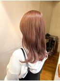 春の艶髪レイヤーピンク◎ブリーチなしで透明感UP
