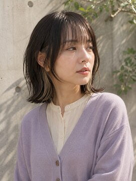 ハイファイブ ヘアーアンドフェイス(Hi FIVE hair&face) インナーカラーベージュ外はねロブタイトトレンディトレンド