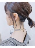【インナーカラー】ネイビーヘアぱつんボブ