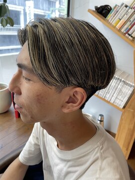 ア セカンド 清藤美容室第弐號(a sekand) センターパートヘアのハイライトカラースタイル