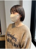 【hono】ミニボブ×オリーブベージュ/アースカラー/斜めバング