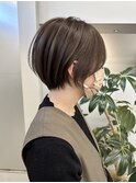 レイヤーカットハイライトショートヘアイルミナカラーオージュア