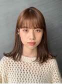 イメチェン/ワイドバング/美髪/ミディアム/ウォームベージュ