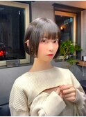 ミニボブ　大人可愛い　耳掛けボブ　髪質改善ストレート