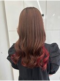 JILL STUDIO チョコレートブラウン×インナーレッドカラー