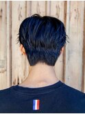 スーツ短髪ツーブロック束感モテる黒髪シークレットパーマ流行