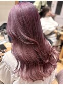 ブリーチダブルカラー透明感ピンクカラーラベンダーピンク