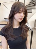 レイヤーカット ブラウンベージュ カラー 韓国 髪質改善 仙台
