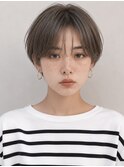 マッシュショート　前髪長めショート　丸み　ショートカット