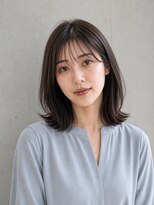 ラックスビーギャラリー なんば駅前店(LUXBE GALLERY) 大人の艶髪 グレージュ くびれミディアム 40代