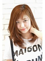 エス ヘアメイク スペース(es hair make space)&nbsp;【武蔵小山es】ふわミディ　マロンブラウン