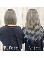 あるじゃんすー さいたま店&nbsp;グレージュ×ブルー#シールエクステ#グラデーションカラー#大宮