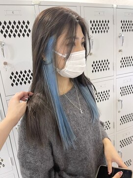 サンク 原宿 表参道(cinq) インナーカラーイヤリングカラーフェイスフレーミングブリーチ