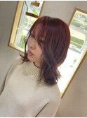 レイヤーカット×レッドカラー