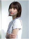 大人可愛い前髪あり耳掛け外ハネボブ20代30代40代