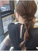 シンプルロング編みおろしヘア♪