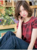 くせ毛風ボブパーマ抜け感エアリーミディc5戸頭20代30代40代