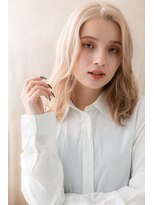 カバーヘア ブリス 川口(COVER HAIR bliss)&nbsp;ハイトーンカラー小顔センターパート抜け感ロングY川口10代20代