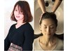 【引き締めスパ】小顔スパ(４０分)＋カット＋カラー＜通常の４０万倍低周波＞