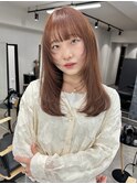 ロングレイヤー×オレンジブラウン